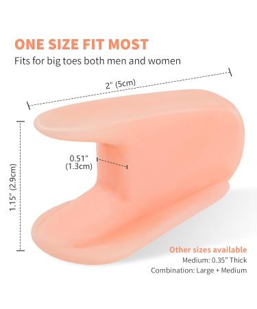 Sumifun Gel Toe Separator - 10 Pack Big Toe Spacers - Bunion Corrector & Straightener for Overlapping Toes - Beige (Large) - Buy Online on GoSupps.com
