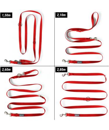 Kuri Pai 3m Comfortable Dog Leash for Large Dogs | Sustainable Bamboo Rehabilitation Leash - Red (L 280cm x 2.5cm) - Buy Online on GoSupps.com