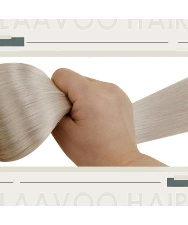 Laavoo Platinum Blonde Real Hair Extensions - 1g/s Micro Loop Hair Extensions with Microring #60 - 50g 35cm - Buy Online on GoSupps.com