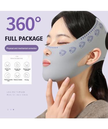 Bowtong Reusable V-Face Bandage Shaper for Women - Weight Loss Lift-Up Belts Reduces Double Chin Thinner Gray Mask - Buy Online on GoSupps.com
