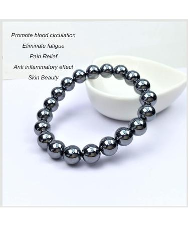 Fashion Terahertz Stone Bracelet for Men & Women - 9mm Energy & Fatigue Relief - Buy Online on GoSupps.com