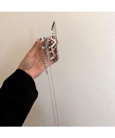 Jumwrit Geometric Silver Tassel Hair Claw Clips - Non-slip Hair Accessories for Styling Thin or Thick Hair | Fashion Hair Clamps for Women & Girls - Buy Online on GoSupps.com