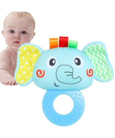Toddler Rattle Teether - Soft Sensory Plush Toy for Early Development | Washable Teething Toy - Perfect Gift for Holiday Babies | Weishangshe Elephant - Buy Online on GoSupps.com