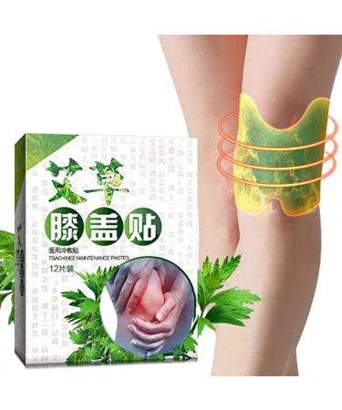 Knee patch of pain relief 12 pieces knee moxa hot moxibusion pavement leg pain relief wormwood sticker self-heat heating warming meridian patch patch knee pain sciatica