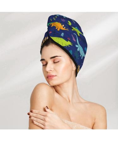Dinosaurs Adventure Microfiber Hair Towel - Super Absorbent Coral Velvet Wrap for Women | Quick Dry for Long Curly & Thick Hair - Buy Online on GoSupps.com