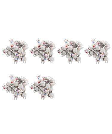 Dunlea 120pcs Tooth Shaped Hanging Keychain Cute Dentistry Gift