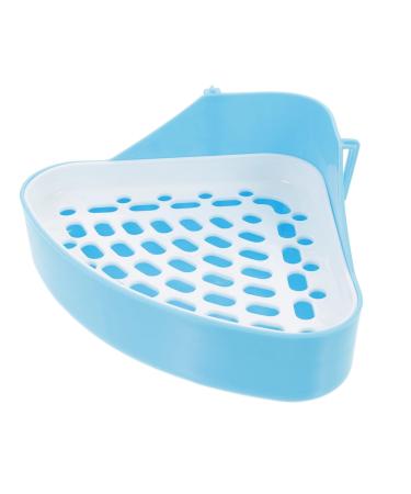 SEWOART Box Pet Urinal Potty Guinea Pig Brush Bunny Restroom Guinea Pig Training Pan Rabbit Toilet Pets Abs 24.5X18.5cm Blue