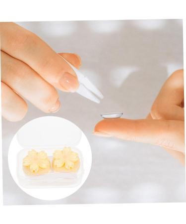 Kalafina Mini Contact Lens Container with Mirror - Eye Care Storage Box - Yellow 7x4.5x2.5cm - International Shipping Available - Buy Online on GoSupps.com