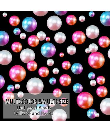 Anfigo 6100Pcs ABS Half Round Pearls Set with Tweezer and Bead Pickers - DIY Phone Nail Craft Kit (White, Pink, Gradient) - 3-8mm Flatback Pearl Beads - Buy Online on GoSupps.com