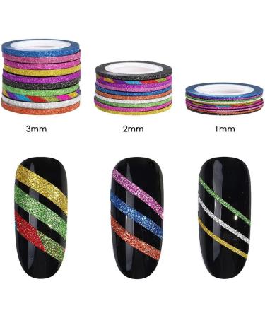 lmoikesz 10 Set of/set Multicolored Nail Art Striping Tape Set Wide Application And Easy To Fashionable And Unique Paper Good Gifts Random Color 3MM Random Color 3MM 10Set - Buy Online on GoSupps.com
