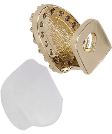 Shiny Hip-Hop Grill Cap - Single Tooth Decoration for Halloween & Shows | Diamond Gold Color Platter - Buy Online on GoSupps.com