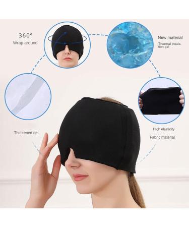Migraine Relief Gel Cap - Cold Therapy Head Wrap for Ice Pack Mask (Black 360 Gel Surround) - Buy Online on GoSupps.com