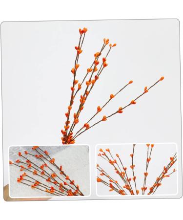 5pcs Artificial Berry Branch Christmas Ornaments Christmas Decoration Christmas Garland Berry Artificial Tree Picks Holly Berry Sprigs Plants Decor Plastic Small Fruit Halloween Orange 30x5cm - Buy Online on GoSupps.com