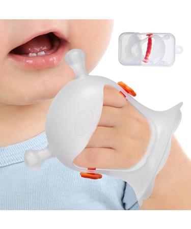 Synyey Manual Rings for Babies - Anti-Drop Silicone Bite Toy & Teething Pacifier in Orange | Safe Baby Teething Solution - Buy Online on GoSupps.com
