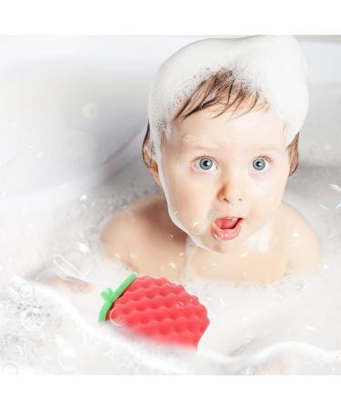 ARTIBETTER Kids Exfoliating Shower Bath Sponge - Strawberry Shaped Body Scrubber - Red - 17X14X4.5CM - Buy Online on GoSupps.com