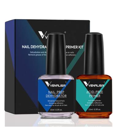 VENALISA 15ml Gel Nail Polish Acid-free Primer & Nail Prep Dehydrate Nail Gel Polish Nail Art Starter Manicure Salon DIY at Home 0.53 OZ