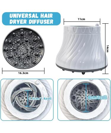 Universal Hair Diffuser Attachment for Curly & Wavy Hair - Sltaxar White Hair Dryer Nozzle (1.4-3 inches) - Buy Online on GoSupps.com