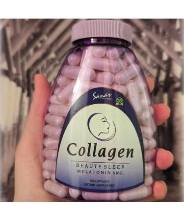 Sanar Naturals Collagen Pills Beauty Sleep with Melatonin 6 mg - Boost Hair Skin Nails Joints - Hydrolyzed Collagen Peptides Supplement 150 Capsules - Buy Online on GoSupps.com