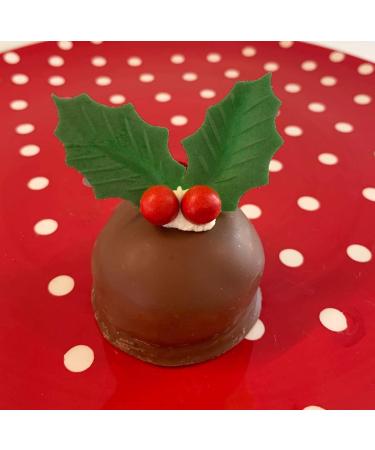 36 Edible Holly Leaves- Christmas Edible Cake Decorations - Buy Online on GoSupps.com