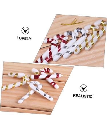 Alipis 4pcs Christmas Candy Cane Ornament Candy Canes Tree Pendants Christmas Adornments Christmas Tree Silver 7x2.5cm - Buy Online on GoSupps.com