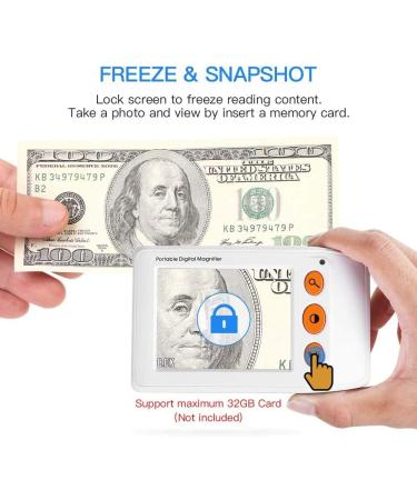 Eyoyo Portable Electronic Video Magnifier Reading Aid 3.5 LCD Screen 2x-25x Zoom - Ideal for Low Vision - Available in Yellow, Blue, White, and Black - Buy Online on GoSupps.com