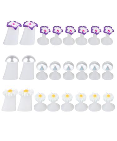MILISTEN 24pcs Silicone Toe Separators Feet Nail Polish Pedicure Flower Toe Separators Polish Pedicure Nail Art Tools