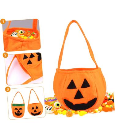 IWOWHERO Sweet Packing Bags 2pcs Halloween Tote Pumpkin Bag Kids Goodie Bags Non Woven Treat Bags Candy Bag Storage Bag - Buy Online on GoSupps.com
