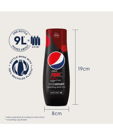 SodaStream Flavours Pepsi Max Cherry Sparkling Drink Mix Soda & Fizzy Drink Maker Concentrate Diet Pepsi with Maximum Taste & No Sugar Official Pepsi Cola x SodaStream Syrup - 6 x 440ml Multi Pack - Buy Online on GoSupps.com