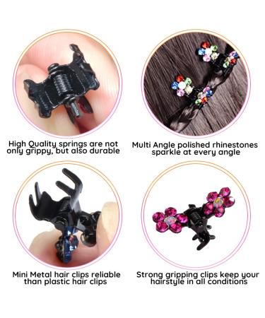 Mini Flower Hair Claw Clips Set - 78 Pcs Non Slip Rhinestone Clips for Girls & Kids (Colorful) - Buy Online on GoSupps.com