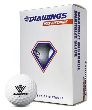 Diawings Max Distance Golf Balls for Maximum Distance, Anti Slice, Low Spin, Straight Shots | Half Dozen, 6balls | White, Pink, Orange, Yellow