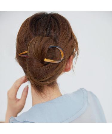 4 Pcs 4.5 U Shaped Acetate Hair Pins French Hair Sticks - Ideal for Buns & Thick Hair - Buy Online on GoSupps.com