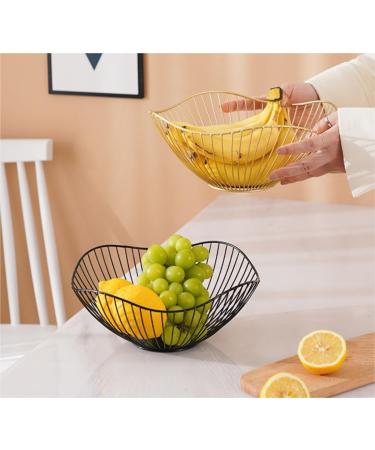 Fruit Basket Fruit Bowl Metal Wire Fruit Bowl Rounded Square Fruit Basket Fruit Stand Serving Bowls for Kitchen Counter Countertop Kitchen Organizers and Storage (Color : B Size : 27 * 11.5 * 10cm) - Buy Online on GoSupps.com