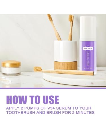 Teeth Whitening Purple Toothpaste - V34 Colour Corrector 2PCS | Stain Removal & Brightness Booster | Reduce Yellowing | Gentle Formula | Purple-1 - Buy Online on GoSupps.com