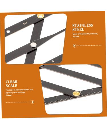 Ipetboom 1pc Second Generation Scale Make up Kit Eyebrow Shaping Kit Eyebrow Drawing Tool Set Stainless Steel 25x5x0.6cm Black - Buy Online on GoSupps.com