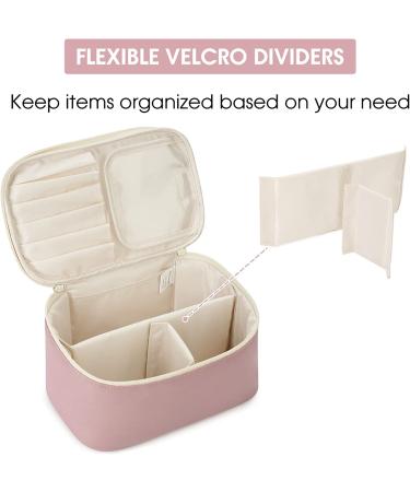 Large Pink Travel Makeup Bag Organizer for Women and Girls - Cosmetic Case for Makeup Storage (1 Pack) - Buy Online on GoSupps.com