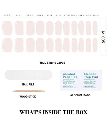 MelodySusie Qcoat Milky White Gel Nail Strips - UV Free Salon-Quality Nail Polish Long Lasting with 22 Wraps & Accessories - Buy Online on GoSupps.com