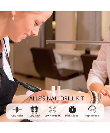 Professional Electric Nail Drill 20000 RPM Efile Manicure Grinder with Bits and Sanding Bands (Grey) - Buy Online on GoSupps.com