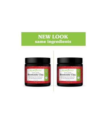 Sky Organics Indian Healing Clay - 100% Pure Detoxifying Bentonite Clay for Face, 4 Oz - Buy Online on GoSupps.com