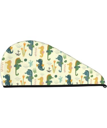 Seahorse Microfiber Hair Towel | Soft Super Absorbent Hair Wrap for Women | Quick Dry Coral Velvet Cap for Long Curly & Thick Hair - Buy Online on GoSupps.com