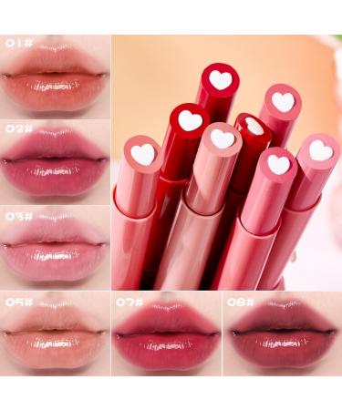 8 Colors Jelly Lipstick Heart Shape Tinted Jelly Lip Gloss Long Lasting Moisturizing Mirror Effect Lip Balm Long Lasting Moisturizing Jelly Texture (#8) - Buy Online on GoSupps.com