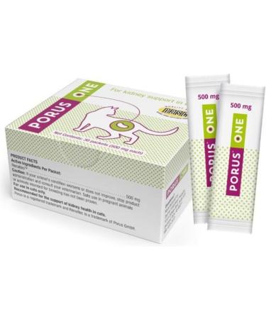 Porus One |30 x 500 mg |Supplementary feed for cats |For cats in kidney problemsSo that uremic toxins do not go to the kidneys - Buy Online on GoSupps.com