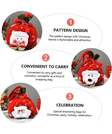 Anneome Pouch 3pcs Christmas Bag Candy Bags Christmas Tree Hanging Ornament Doll Wrapping Bags Drawstring Bag - Buy Online on GoSupps.com