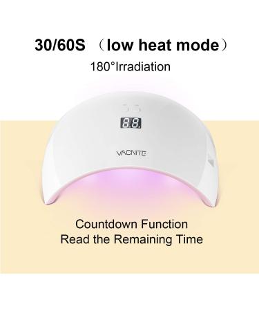 Vacnite 24W LED UV Nail Dryer with Timer Setting and Automatic Sensor LCD - Fast Nail Curing Lamp for Gels - Fingernail & Toenail - Buy Online on GoSupps.com