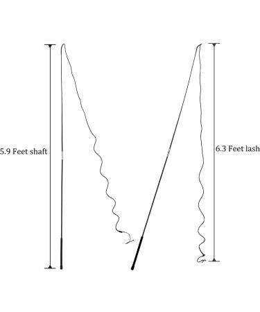 Horse Lunge Whip & Training Stick - 5.9ft with Detachable 6.3ft Drop - Ideal for Dogs and Horses - Black Color - Buy Online on GoSupps.com
