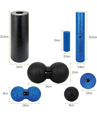 Bozeera Fascia Ball Set & Roller Kit - 3 Mini Rolls 2 Duo Balls 2 Fascia Balls | Includes Video Instructions Poster & Bag - Perfect for Back Spine & Feet Relief - Buy Online on GoSupps.com