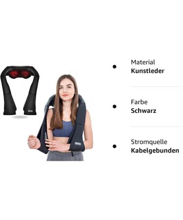Aront Neck Massage Device with Heat - 3D Shiatsu Deep Tissue Relief for Neck Back Shoulders Legs & Feet - Buy Online on GoSupps.com