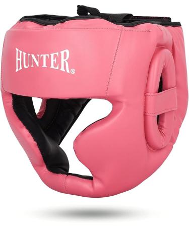 HUNTER Professional Boxing MMA Training Headgear | Pink Headguard for Kickboxing, Muay Thai, Grappling, Karate, Taekwondo - S/M Size - Buy Online on GoSupps.com