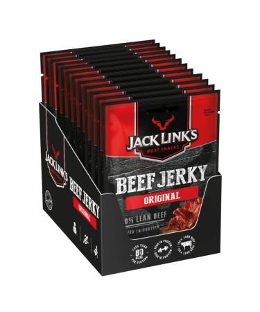 Jack Link's Beef Jery Original - 12 Pack (12 x 25 g) Clipstrip - Protein -rich dry meat from beef - dried high protein D rrfleisch - Buy Online on GoSupps.com