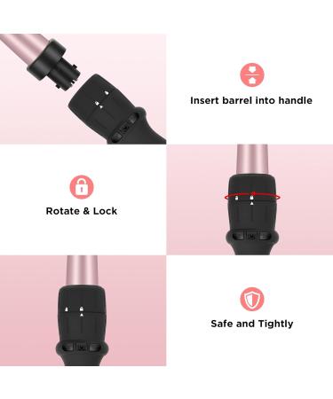 Buy PARWIN PRO 7-in-1 Curling Iron Set - Adjustable Temp Interchangeable Barrels Travel-Friendly Negative Ionic - Rose Pink - Buy Online on GoSupps.com