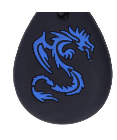 Chewy Necklace for Babies | Blue Dragon Print Silicone Teething Relief | 2-Piece Chewable Chain - Buy Online on GoSupps.com